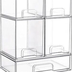 Versatile 5-Drawer Stackable Organizers for Clear, Tidy Spaces - Non-Slip Design